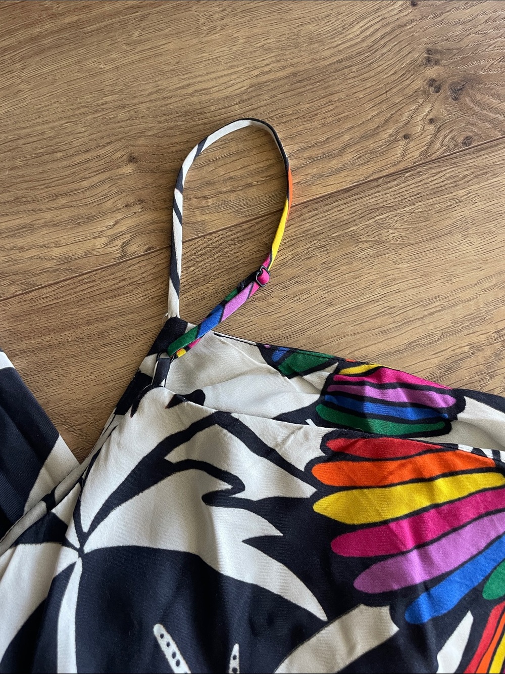 FARM Rio Black Maxi Dress with Cream Floral and Rainbow Motifs - Picture 5 of 6
